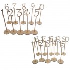 20 PcsWooden Table Numbers with Round Base Holder Fashion Simple Numbers Signs Ornaments Birthday Party Banquet Decor