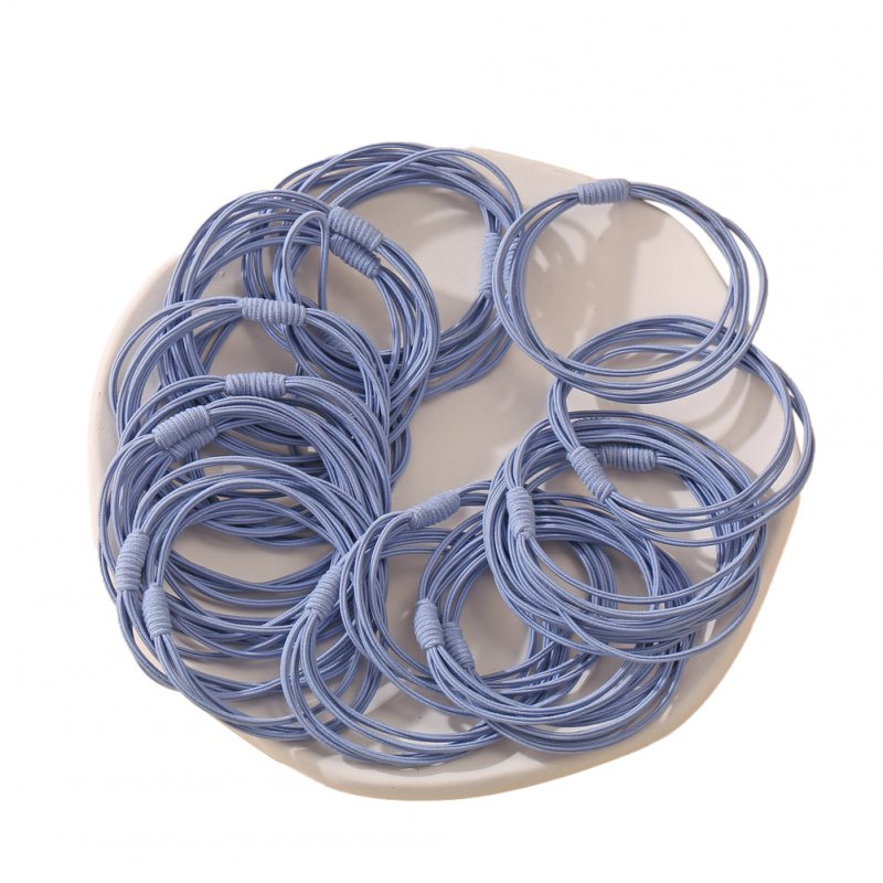 20 Piece Set Girl's Rubber Band Ins Simple Rope Tie Hair High Elastic Ring Headdress blue
