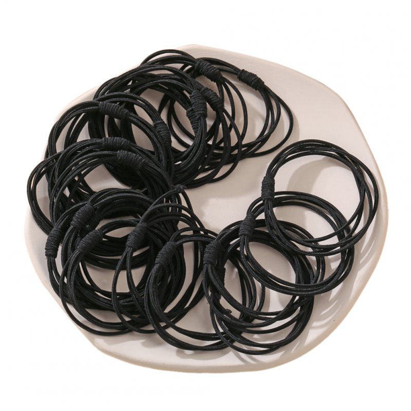 20 Piece Set Girl's Rubber Band Ins Simple Rope Tie Hair High Elastic Ring Headdress black