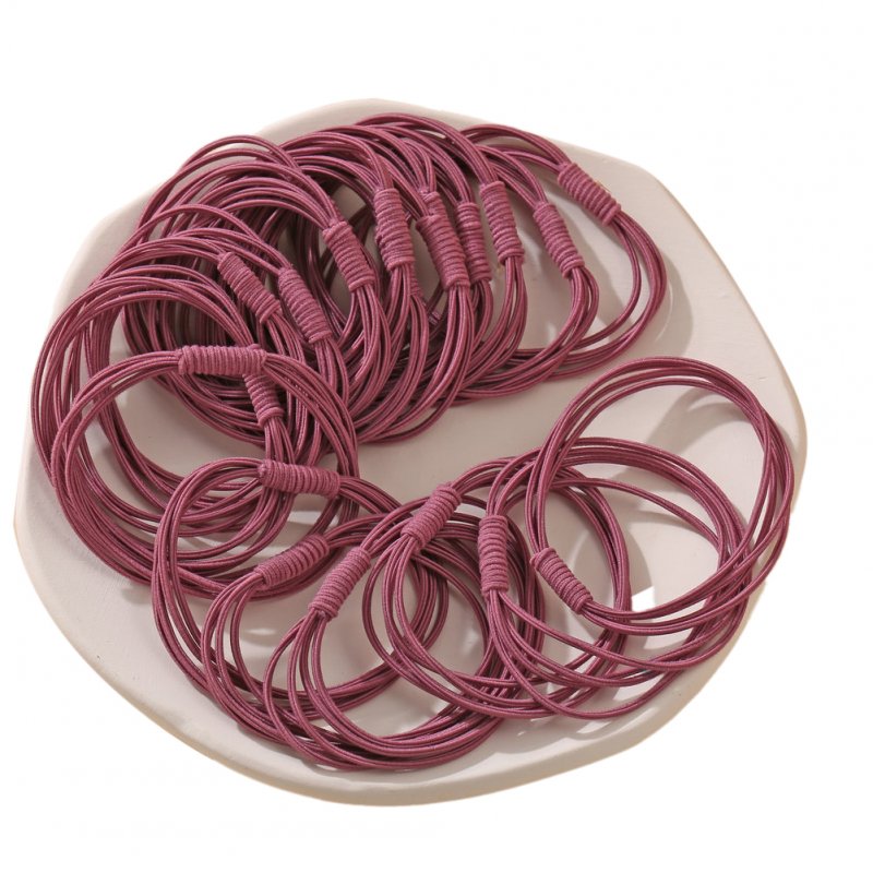 20 Piece Set Girl's Rubber Band Ins Simple Rope Tie Hair High Elastic Ring Headdress dark pink