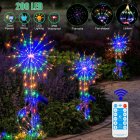 200 Led Solar Firework Lights 8 Modes Ip65 Colorful Waterproof Outdoor Path Lawn Garden Decoration Lamp Colorful Solar Remote Control