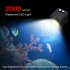 2000LM Multi Modes Dimming Diving Lamp Waterproof LED Diving Photography Fill Light black