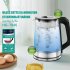 2000W Glass Electric Kettle With Automatic Shut Off 2 3L Large Capacity Fast Boilling Teapot Hot Water Heater Suitable For Milk Coffee Water Tea  EU Plug  black