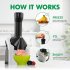200w Home Ice Cream Maker Fruit Soft Serve Maker Energy Saving Electronic Ice Cream Machine Silver EU Plug