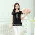 2018 Sexy Womens Tops White Tees Crochet Lace Floral Shoulder  Short Sleeve Loose Chiffon Blouses Female Shirts blusas Hot