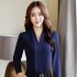 2018 Spring fashion Sexy V Neck shirt women OL Career temperament formal long sleeve chiffon blouse office ladies plus size tops