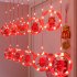 2022 Chinese New  Year  Lamp  String Wishing Ring Fu Character Lantern Icicle Led Flashing Light String Usb Remote Control Home Decor