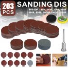 203 Pieces 2 Inch Sanding Disc 80 3000 Sandpaper Hook Loop Sanding Pads For Drill Grinder Rotary Tools 203pcs