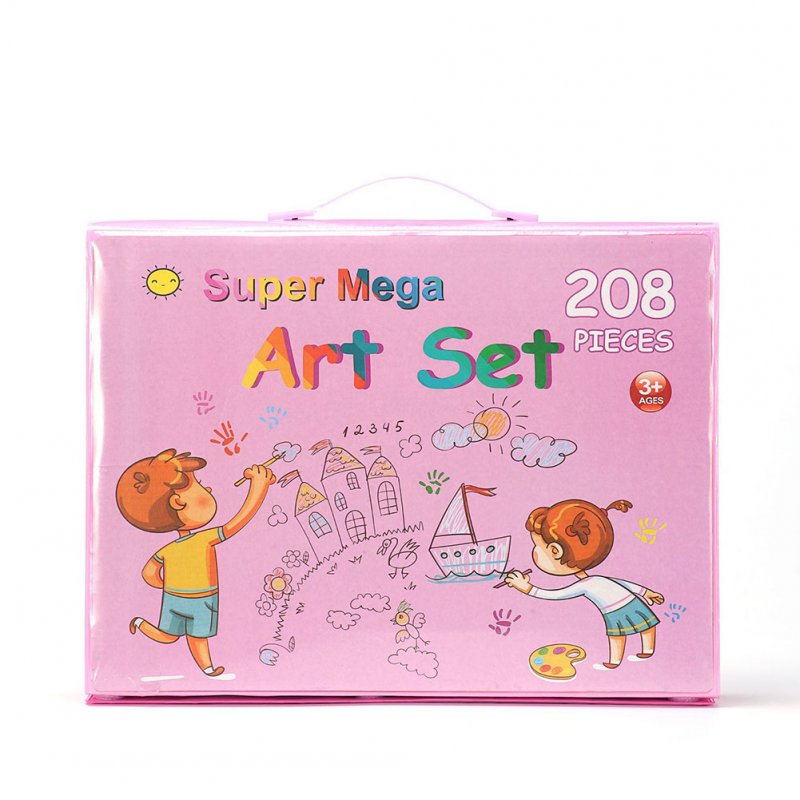 Wholesale 208Pcs Kids Drawing Kit Cartoon Design Assorted Bright