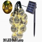 20LED 16.4ft Outdoor Solar String Lights With Stake Waterproof Multicolor Moroccan String Lights Suitable For Indoor Outdoor [warm color]