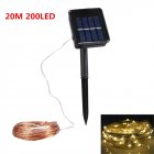 20M 200LED Outdoor Solar Powered Copper Wire String Light Night Lamp with Ground Pin Rod Yard Garden Decoration