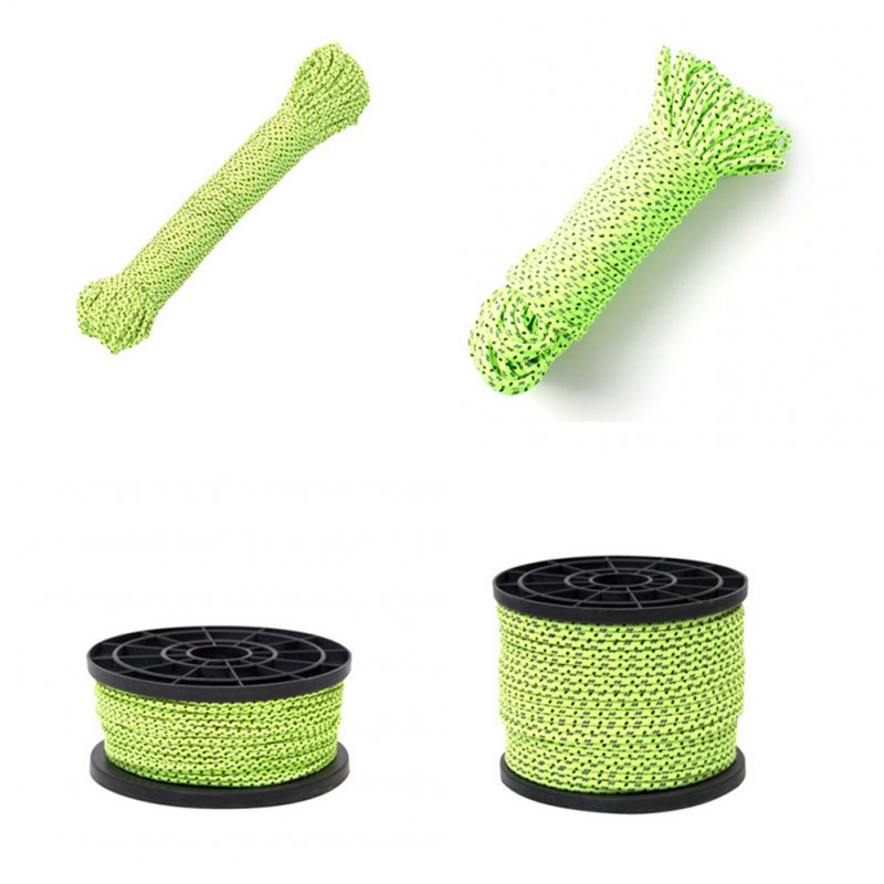 20M Multififunction Tent Reflective Rope 2.5MM Diameter Windproof Ropes String Outdoor Tent Accessories for Camping Hiking Green_20M