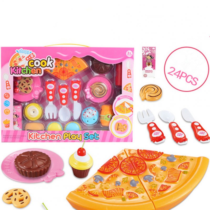 20Pcs/24Pcs Kids Simulation Pizza Cake Cutting Toy Random Color Style