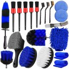 20Pcs Car Detailing Brush Set, Buffing Sponge Pads, Microfiber Towels, Car Washing Mitt, Auto Interior And Exterior Cleaner, Professional Accessories 20-piece set