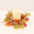 20cm Fall Candle Rings Wreaths Lightweight Silk Fabric Harvest Candle Garland Table Ornaments For Thanksgiving Halloween Decoration as shown in the picture