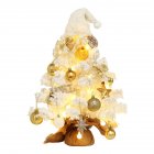 20inch Mini Christmas Tree Tabletop Xmas Tree With LED Light Ornaments For Christmas Party Decoration Supplies White