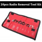 20pcs Car Radio Removal Tool Kit Auto Audio Cd Player Dvd Navigation Interior Disassembly Repair Tool Red cloth bag packaging