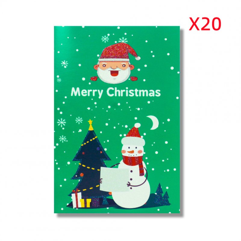 20pcs Merry Christmas Happy New Year Greeting Card Santa-claus Elk Cards