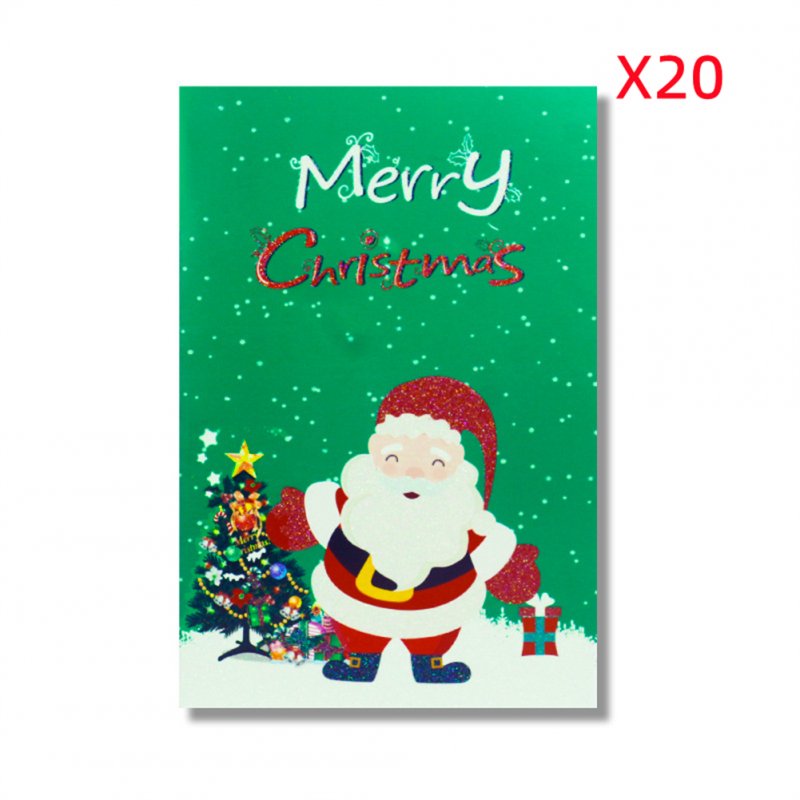 20pcs Merry Christmas Happy New Year Greeting Card Santa-claus Elk Cards