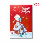 20pcs Merry Christmas Happy New Year Greeting Card Santa-claus Elk Cards