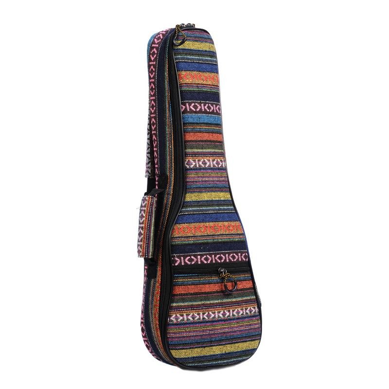 21/23/26 Ethnic Knitting Style Ukulele Bag Backpack Double Shoulder Strap Cotton Padded Ukelele Carrying Case 23 inch