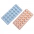 21 Grids Ice Block Mold Heart Shape Ice Tray Silicone DIY Handmade Ice Cream Chocolate Making Mould with Lid blue