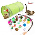 21Pcs Set Cat Teaser Channel Ball Plush Toys Set for Pet 21pcs