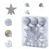 22 PCs Christmas Balls Ornament Shatterproof Plastic Christmas Tree Decorations With Star Hanging Rope red