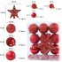 22 PCs Christmas Balls Ornament Shatterproof Plastic Christmas Tree Decorations With Star Hanging Rope red