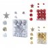 22 PCs Christmas Balls Ornament Shatterproof Plastic Christmas Tree Decorations With Star Hanging Rope red