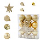 22 PCs Christmas Balls Ornament Shatterproof Plastic Christmas Tree Decorations With Star Hanging Rope gold