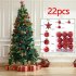 22 PCs Christmas Balls Ornament Shatterproof Plastic Christmas Tree Decorations With Star Hanging Rope silver