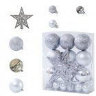 22 PCs Christmas Balls Ornament Shatterproof Plastic Christmas Tree Decorations With Star Hanging Rope silver