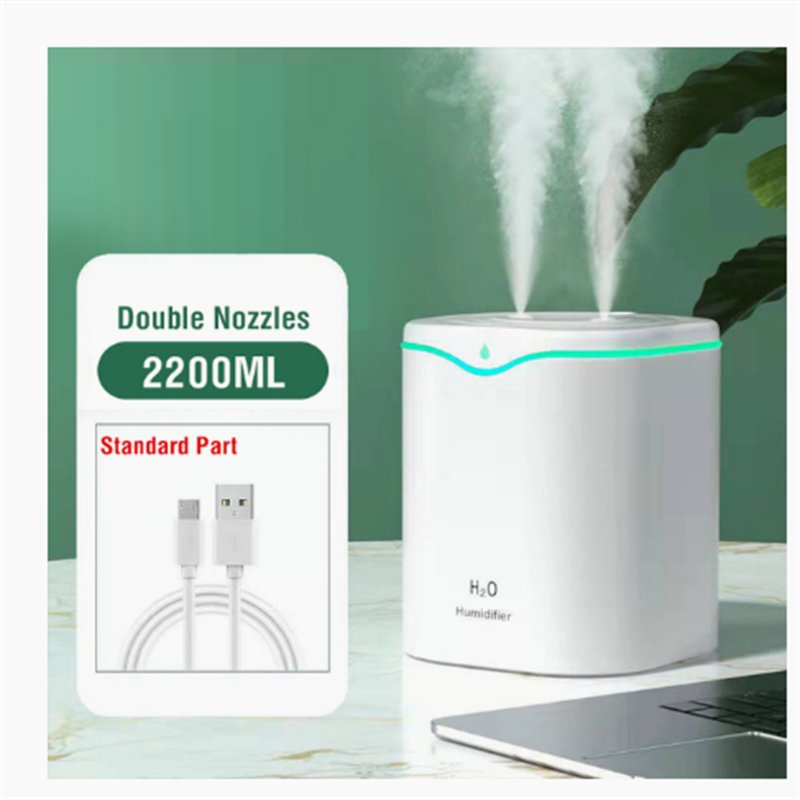 2200ml Double Spray Air Humidifier Ultrasonic Essential Oil Diffuser