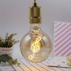 220V 4W 220LM LED G125 Edison Bulb with Decorative Note Shape Filament