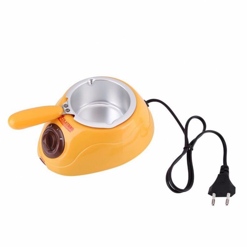 220V Electric Candy Chocolate Melting Pot Chocolate Fountain DIY Kitchen Tool (EU Specification) yellow