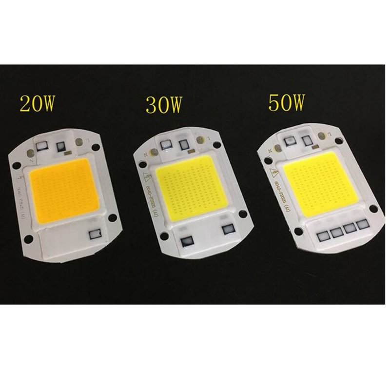 220V LED Floodlight 20W/30W/50W White/Warm Light COB Chip Integrated Smart IC Driver Lamp White light3020Warm White50