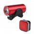 2289 2287 Bicycle Lamp Set USB Charging Hard Light Front Lamp Safety Precautions Tail Lamp Headlight black   taillight gold