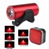 2289 2287 Bicycle Lamp Set USB Charging Hard Light Front Lamp Safety Precautions Tail Lamp Headlight red   taillight gold