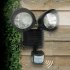 22LEDs Waterproof Dual Head Solar Human Body Induction Spotlight for Outdoor Courtyard Corridor Garden Garage black