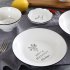 22Pcs Set Simple Pattern Stackable Ceramic Tableware Bowl Plate Chopsticks Spoon Set