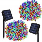 22m 200 LEDs Outdoor Solar String Light With Solar Panel IP65 Waterproof Energy Saving Led Fairy Lights For Garden Path Yard Decoration Colorful