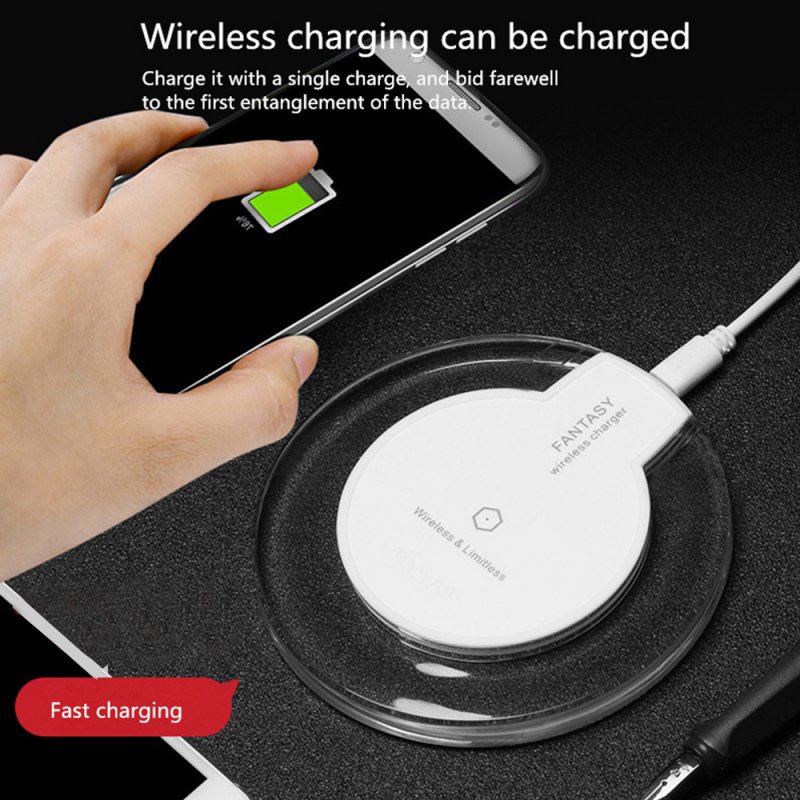 Wireless Charger Ultra-Thin Crystal Round Wireless Charging for Samsung Galaxy S9 Note Edge iPhone Xiaomi Huawei Mobile Phone Charger 