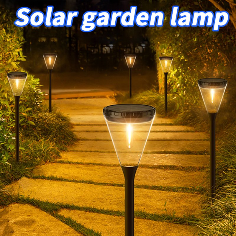 Outdoor Solar Garden Landscape Path Lights 3000K IP65 Waterproof 2 Levels Brightness Auto On/Off Solar Powered Lawn Lamps For Yard Patio Garden Pathway Porch Decor lawn lamp