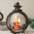 23cm Christmas Hanging LED Glowing Lantern With Santa Candles Battery Powered Night Light Christmas Gift For Indoor Outdoor Decoration Santa Bronze