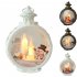 23cm Christmas Hanging LED Glowing Lantern With Santa Candles Battery Powered Night Light Christmas Gift For Indoor Outdoor Decoration snowman bronze