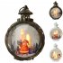 23cm Christmas Hanging LED Glowing Lantern With Santa Candles Battery Powered Night Light Christmas Gift For Indoor Outdoor Decoration snowman bronze