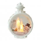23cm Christmas Hanging LED Glowing Lantern With Santa Candles Battery Powered Night Light Christmas Gift For Indoor Outdoor Decoration snowman white