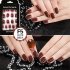 24 Pcs Simple Solid Color Fake Toe Nails Sticker False Nail Tips