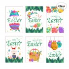 24 Sheets Easter Cards Kit Colorful Greeting Cards With Envelopes Stickers For Classroom Exchange Easter Party Supplies